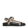 Strategia Leopard Print Ponyskin Sports Sandal In Black