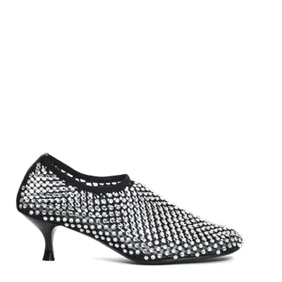 Strategia Mesh And Rhinestone Pumps In Black