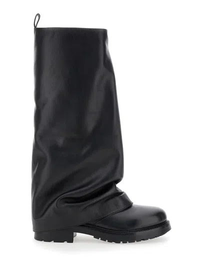 Strategia Ranger Black Leather Boots Woman