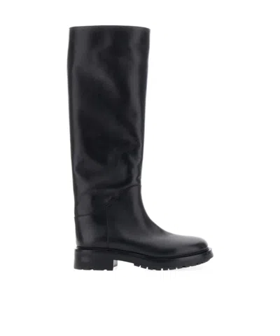 Strategia Round-toe Tall Boots In Black