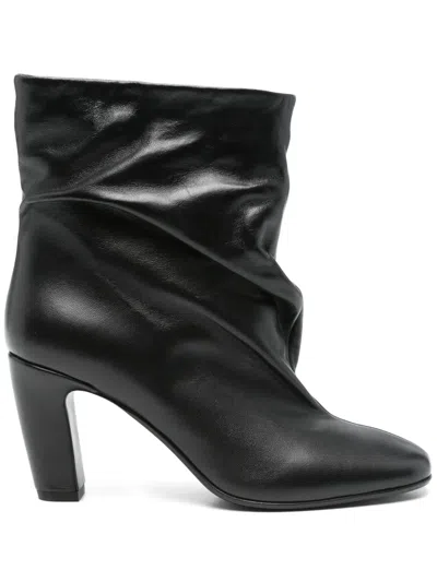 Strategia Shoes 80mm Leather Boots In Schwarz