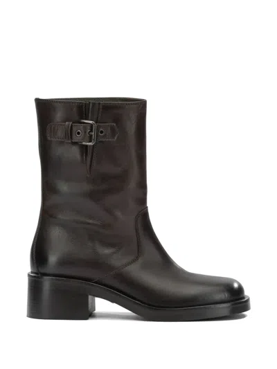 Strategia Shoes Buckle-detail Leather Boots In Multi