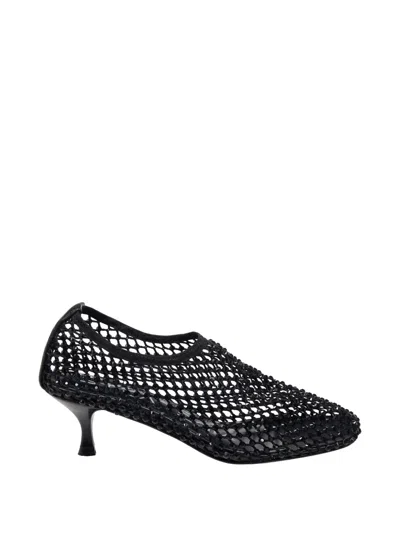 Strategia Shoes Connie Embellished Mesh Pumps In Black