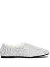 Strategia Shoes Crystal-embellished Ballerina Shoes In White