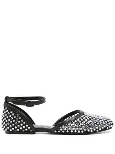 Strategia Shoes Crystal-embellished Ballet Flats In Black