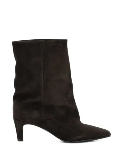 Strategia Shoes Leila Pointed-toe Suede Boots In Multi