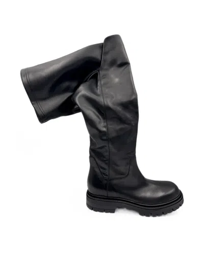 Strategia Shoes Over-the-knee Lug-sole Boots In Multi