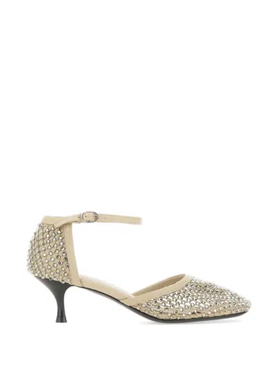 Strategia Shoes Strass Ankle-strap Pumps In Brown