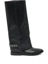 Strategia Shoes Stud-embellishment Leather Boots In Black