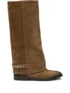 Strategia Shoes Stud-embellishment Suede Boots In Brown