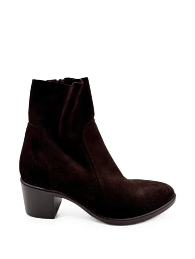 Strategia Shoes Suede Ankle Boots In Burgundy