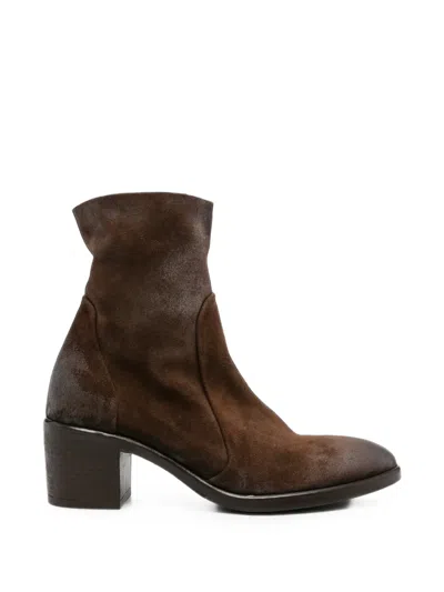 Strategia Shoes Suede Block-heel Boots In 브라운