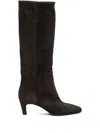 Strategia Shoes Suede Pointed-toe Boots In Black