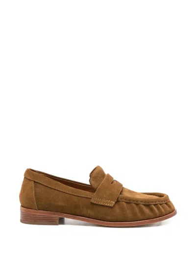 Strategia Shoes Suede Strap Loafers In Brown