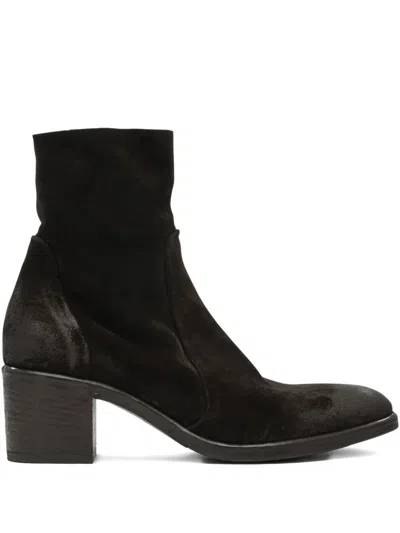 Strategia Shoes Zip-detail Block-heel Boots In Black