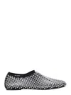 Strategia Silver Colored Ballet Flats With All-over Rhinestone Embellishments In Fabric Woman