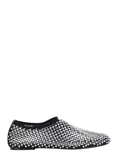 Strategia Silver Colored Ballet Flats With All-over Rhinestone Embellishments In Grey