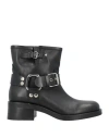 Strategia Woman Ankle Boots Black Size 10 Leather In Black