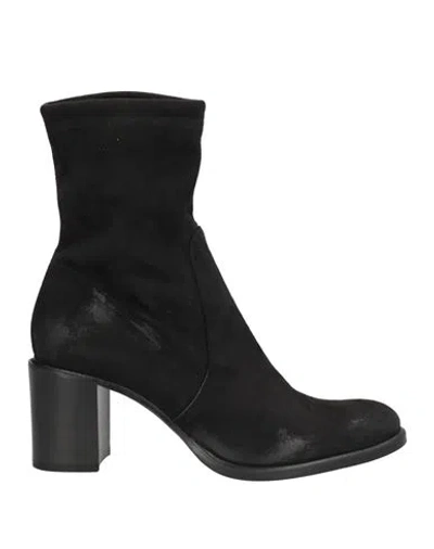 Strategia Woman Ankle Boots Black Size 10.5 Textile Fibers