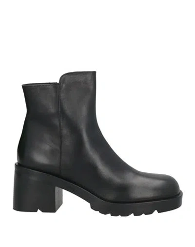 Strategia Woman Ankle Boots Black Size 8 Leather