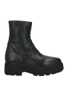 Strategia Woman Ankle Boots Black Size 8 Leather, Textile Fibers
