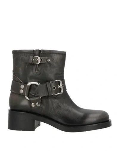 Strategia Woman Ankle Boots Black Size 9 Leather