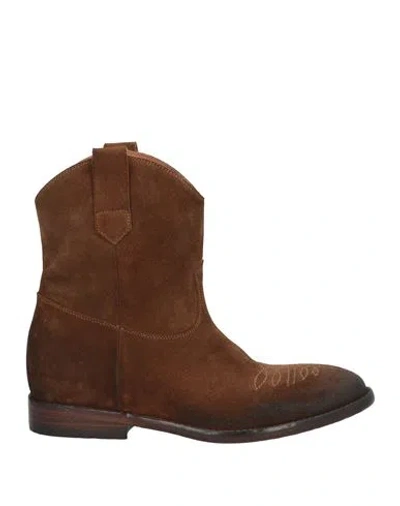 Strategia Woman Ankle Boots Brown Size 10 Leather