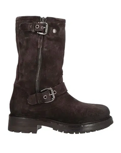 Strategia Woman Ankle Boots Dark Brown Size 8 Leather