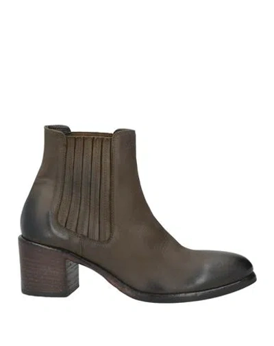 Strategia Woman Ankle Boots Dark Green Size 8 Leather