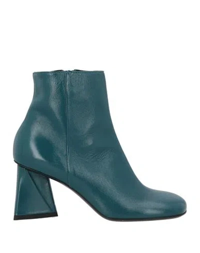 Strategia Woman Ankle Boots Deep Jade Size 8 Leather In Green