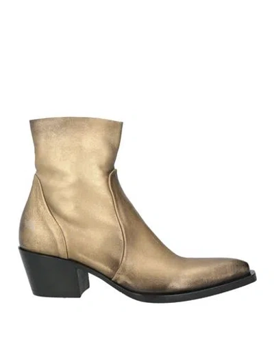 Strategia Woman Ankle Boots Gold Size 8 Leather