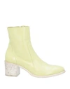 Strategia Woman Ankle Boots Acid Green Size 8 Soft Leather In Green