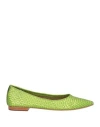 Strategia Woman Ballet Flats Acid Green Size 8 Leather In Green