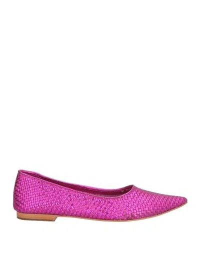 Strategia Woman Ballet Flats Fuchsia Size 6 Leather In Pink