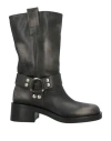 Strategia Woman Boot Black Size 8 Leather In Black
