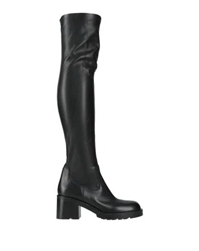 Strategia Woman Boot Black Size 8.5 Leather, Synthetic Fibers
