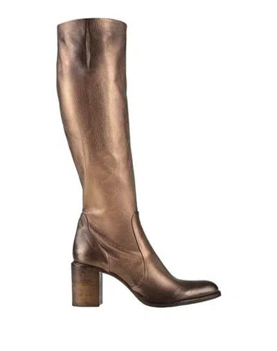 Strategia Woman Boot Bronze Size 8 Leather In Multi
