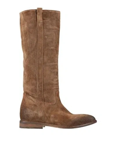 Strategia Woman Boot Camel Size 7 Leather In Beige