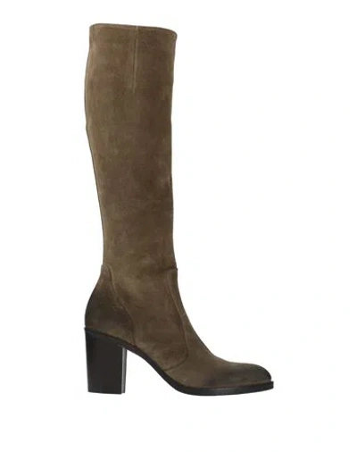 Strategia Woman Boot Military Green Size 6 Leather