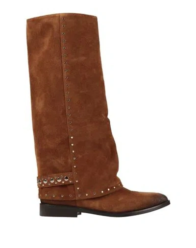 Strategia Woman Boot Tan Size 9 Leather In Brown