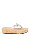 Strategia Woman Espadrilles Silver Size 8 Leather In Silver