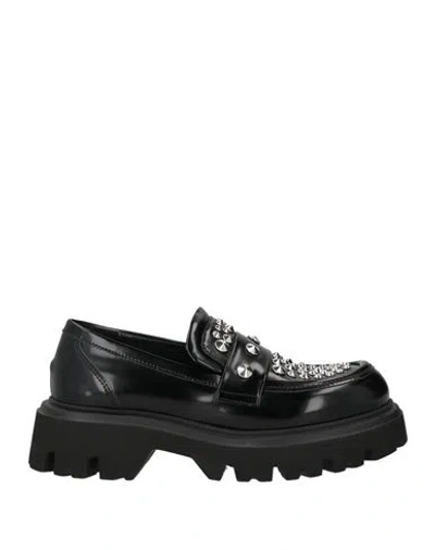 Strategia Woman Loafers Black Size 10 Textile Fibers