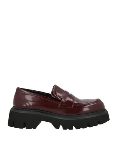 Strategia Woman Loafers Burgundy Size 10 Textile Fibers