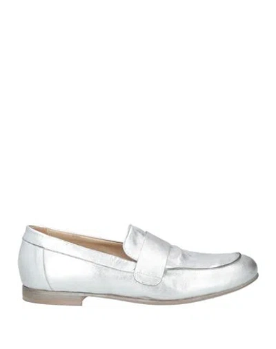 Strategia Woman Loafers Silver Size 6 Leather In Multi