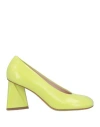 Strategia Woman Pumps Acid Green Size 8 Leather In Green