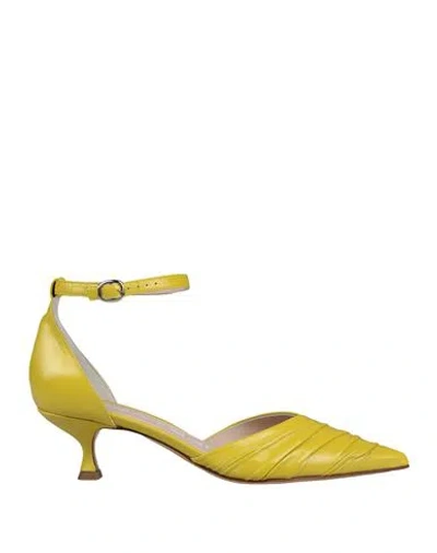 Strategia Woman Pumps Yellow Size 9 Leather