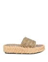 Strategia Woman Sandals Beige Size 8 String, Synthetic Fibers In Beige