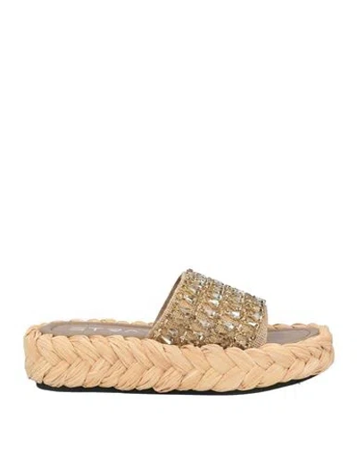 Strategia Woman Sandals Beige Size 8 String, Synthetic Fibers