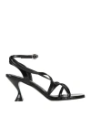 Strategia Woman Sandals Black Size 11 Leather