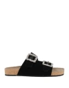 Strategia Woman Sandals Black Size 6 Textile Fibers